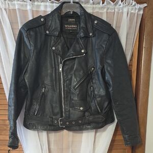 Wilsons Leather Black Men's Biker Jacket